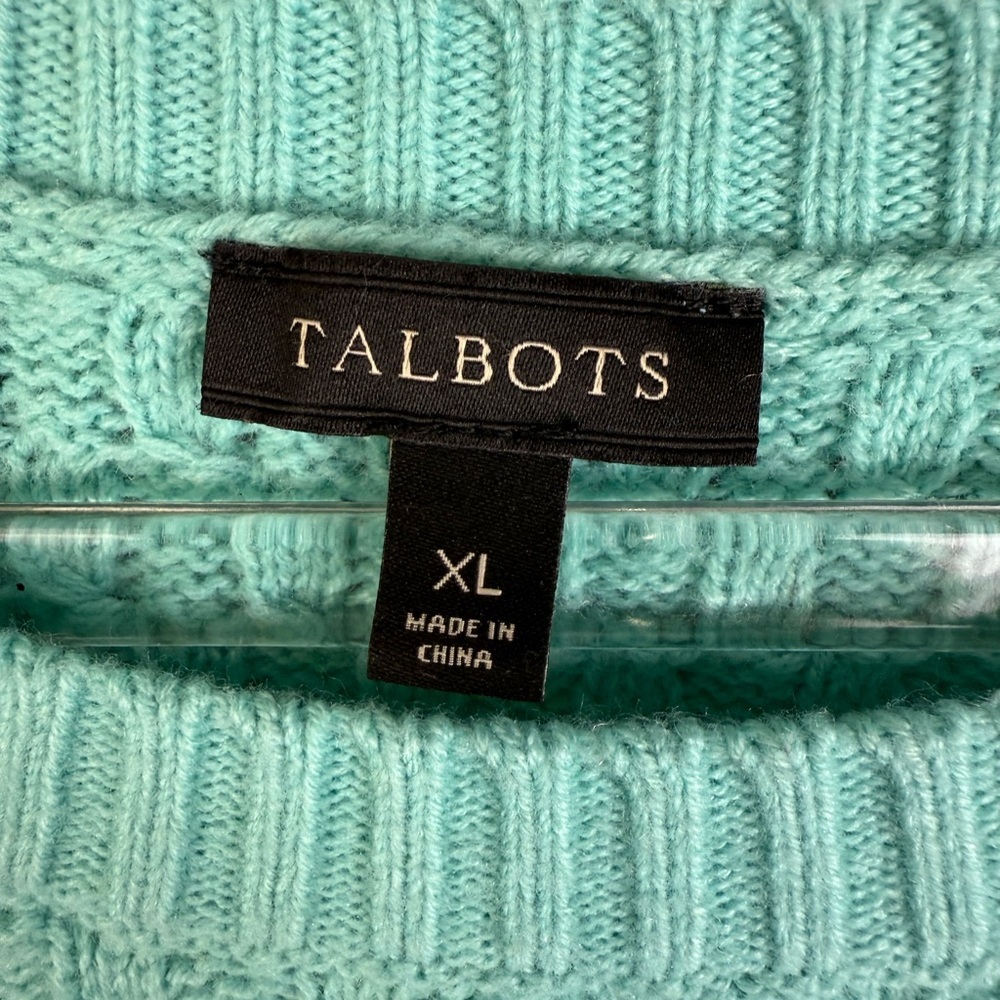 Talbots lambs wool sweater mint green size XL - Picture 3 of 9